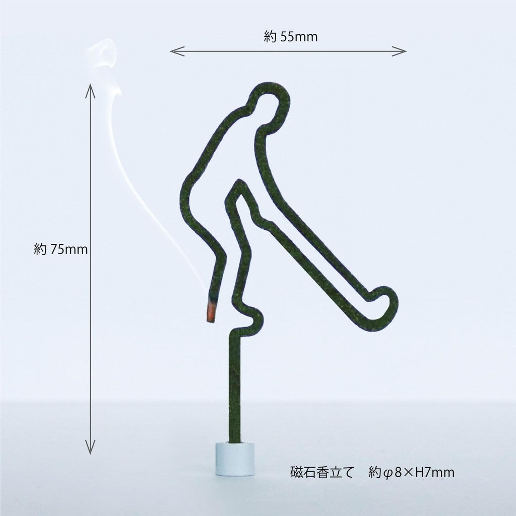 Kameyama Memories of That Day Incense Sticks for Golf, 5 Pieces, Fresh Green Leaf Fragrance, Magnetic Incense Holder, Incense.