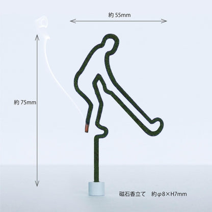 Kameyama Memories of That Day Incense Sticks for Golf, 5 Pieces, Fresh Green Leaf Fragrance, Magnetic Incense Holder, Incense.