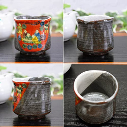 Large Yunomi, Kutani ware tea cup, wooden rice spoon, Yunomi tea bowl, ceramic, brand, Japanese tableware, made in Japan.