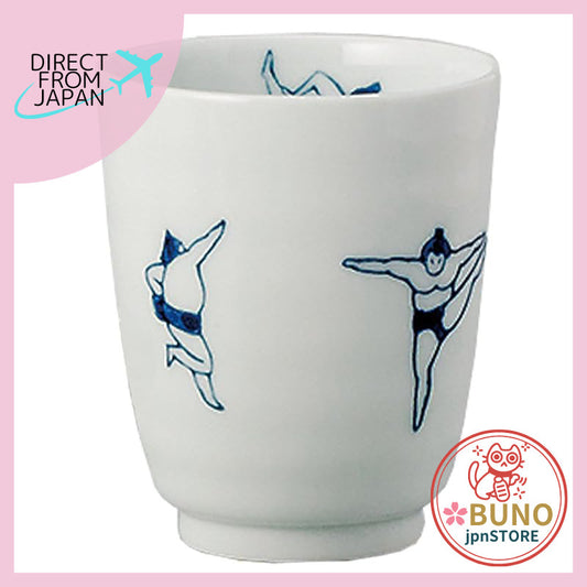 【made in japan】
World Create Ai Hanabi Arita Ware Sumo Blue Tea Cup 14264