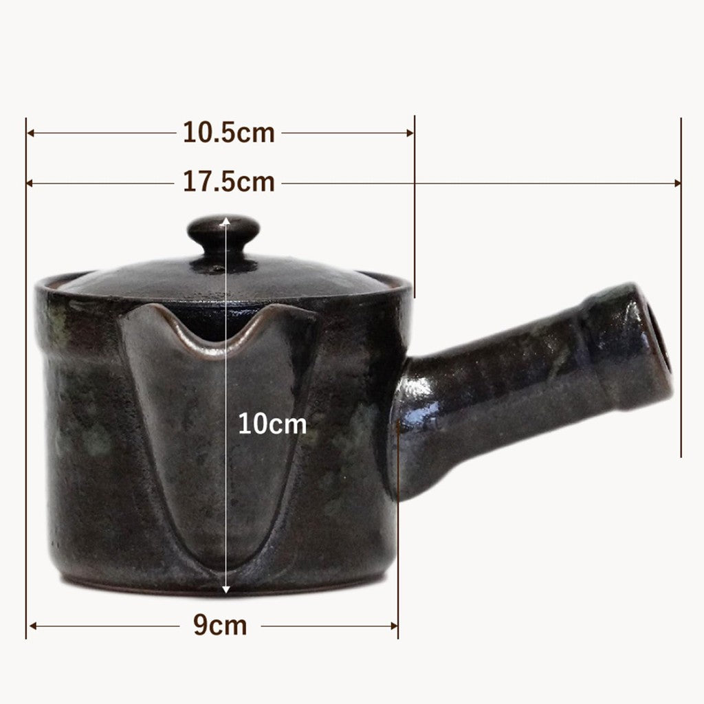 Hasami ware, Chojuro kiln coffee teapot, capacity approximately 300ml (about 2 cups), dishwasher safe, equipped with a filter, just pour hot water and steep for authentic coffee, black glaze, 333548.
