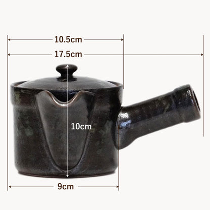 Hasami ware, Chojuro kiln coffee teapot, capacity approximately 300ml (about 2 cups), dishwasher safe, equipped with a filter, just pour hot water and steep for authentic coffee, black glaze, 333548.