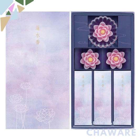 Kameyama Candle "Lotus Water Fragrance" Sandalwood Scent / Lotus-Shaped Candle [Pink] Set [Paper Box Packaging] for Gift