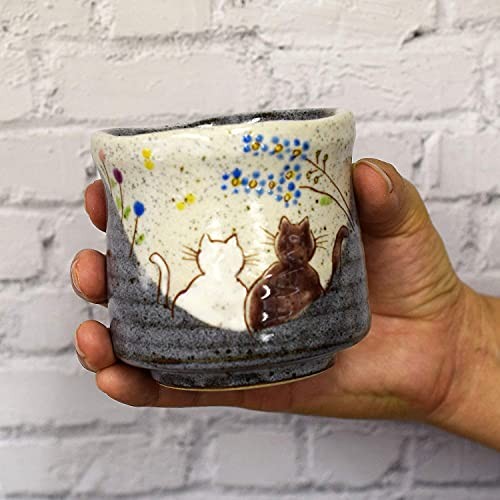 Stylish Yunomi (Japanese Tea Cup) - Kutani Ware, Sunlit Yunomi Chawan, Ceramic, Brand, Japanese Tableware, Made in Japan.