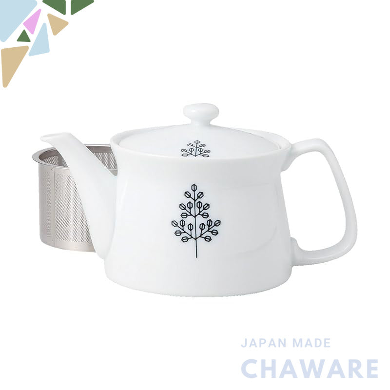 Hasami-yaki Pot with Tree Pattern (Super Stainless with Tea Strainer) Capacity Approximately 400ml Made in Japan 73544