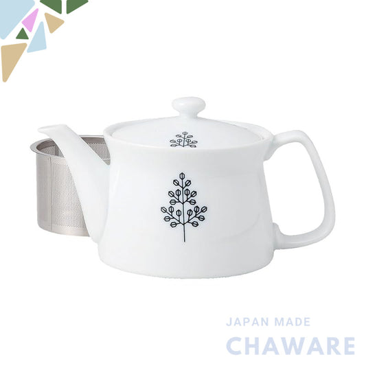 Hasami-yaki Pot with Tree Pattern (Super Stainless with Tea Strainer) Capacity Approximately 400ml Made in Japan 73544