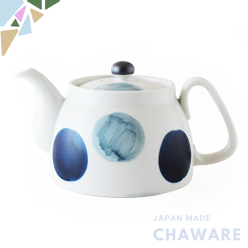 Hasami ware CtoC JAPAN Stainless Steel Teapot with Tea Strainer Hand-painted Round Pattern W17.5×D11.2×H9 (cm) 445 (cc)
