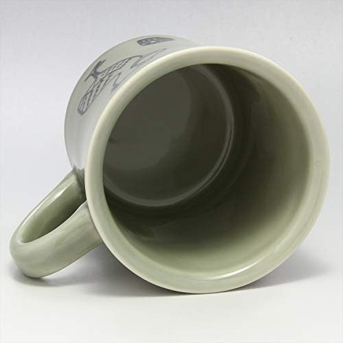 Mino Ware Cute Daruma & Shoebill Mug 280ml - Grey, Dishwasher Safe, Made in Japan