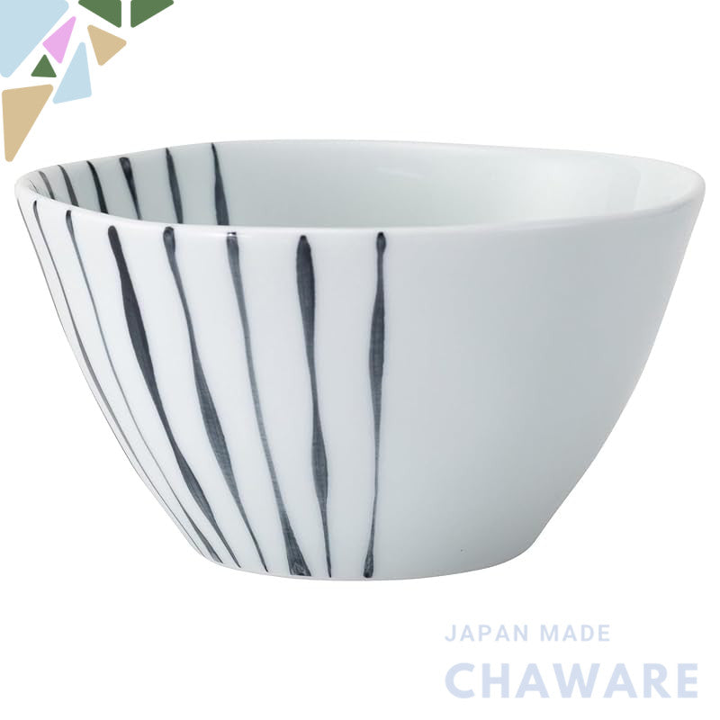 Hasami Porcelain Mug - 280ml Capacity, Gray Wavy Stripe, Microwave and Dishwasher Safe, Model 25341