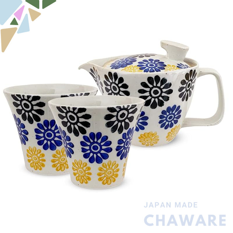 J-kitchens Kunzan Kiln Teapot Set Hasami Ware Made in Japan (Teapot Pair Teacups Stylish Tea Ceremony Set) 240cc 140cc f