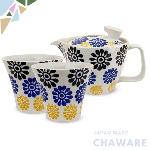 J-kitchens Kunzan Kiln Teapot Set Hasami Ware Made in Japan (Teapot Pair Teacups Stylish Tea Ceremony Set) 240cc 140cc f
