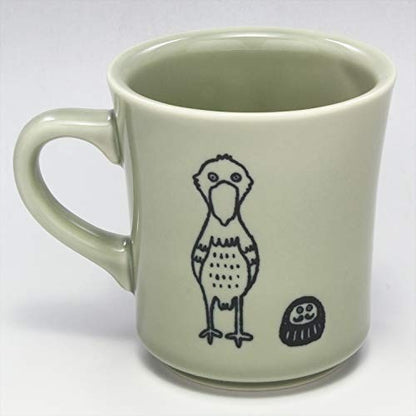 Mino Ware Cute Daruma & Shoebill Mug 280ml - Grey, Dishwasher Safe, Made in Japan