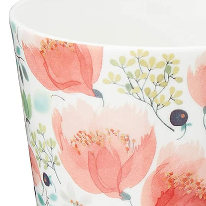 NARUMI Mug Anna Emilia 340cc Thank You Flower Pattern Cute Large Mother's Day Gift Microwave Safe Dishwasher Safe Gift Box Included 51942-2923P