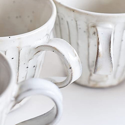 Tatara Mug Cup, Porcelain, White, with Chipped Edge, Mino Ware, 250ml, 755-09-244