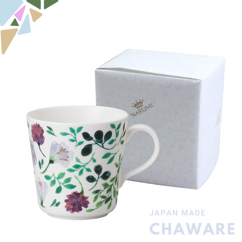 NARUMI Mug Anna Emilia Grandmother's Bouquet 340cc Green Floral Clover Crocus Cute Large Mother's Day Gift Microwave Saf