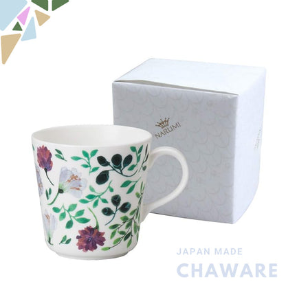 NARUMI Mug Anna Emilia Grandmother's Bouquet 340cc Green Floral Clover Crocus Cute Large Mother's Day Gift Microwave Saf