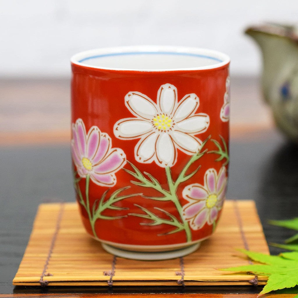 【made in Japan】Waza no Kura Kutani ware tea cup Cosmos Stylish teacup and bowl Ceramic Brand Japanese tableware Celebratory gift for the 60th birthday