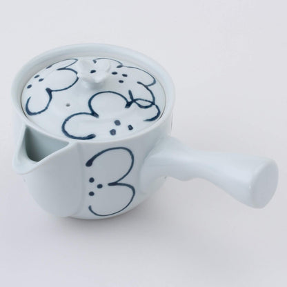 Hasami-Yaki Su雀口 Teapot with Flower Pattern (Includes Super Stainless Steel Strainer) 73457