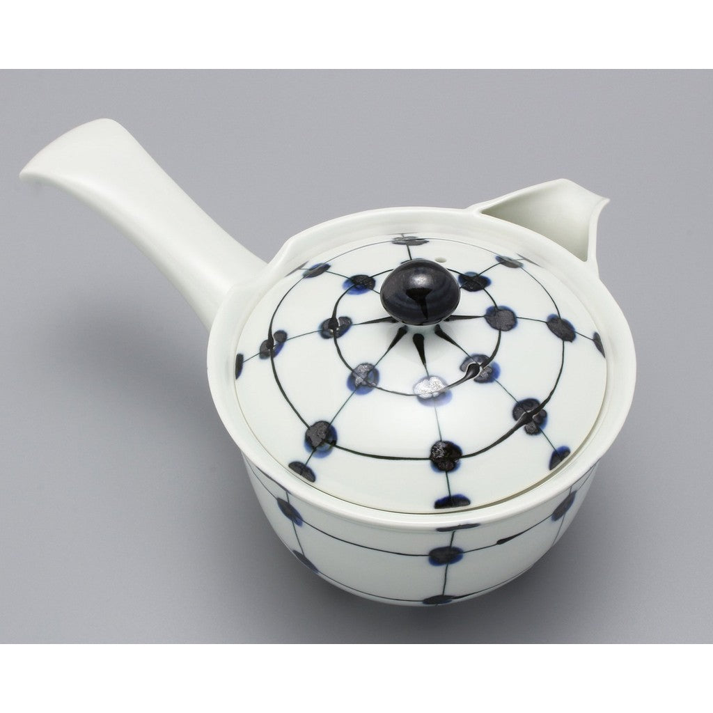 Hasami Ware Fukimine Kiln Dot Grid Teapot (with strainer) 04-069