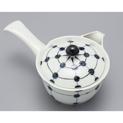 Hasami Ware Fukimine Kiln Dot Grid Teapot (with strainer) 04-069