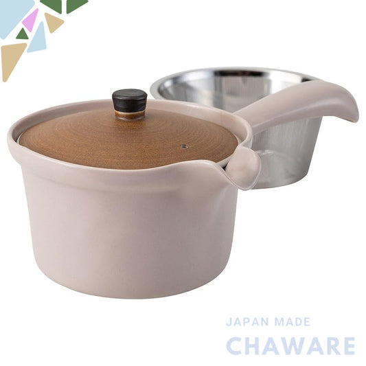 Hasami Ware Teapot (Super Stainless, with Strainer) Calm Pattern, Pink, Capacity approximately 275ml, Made in Japan, 254