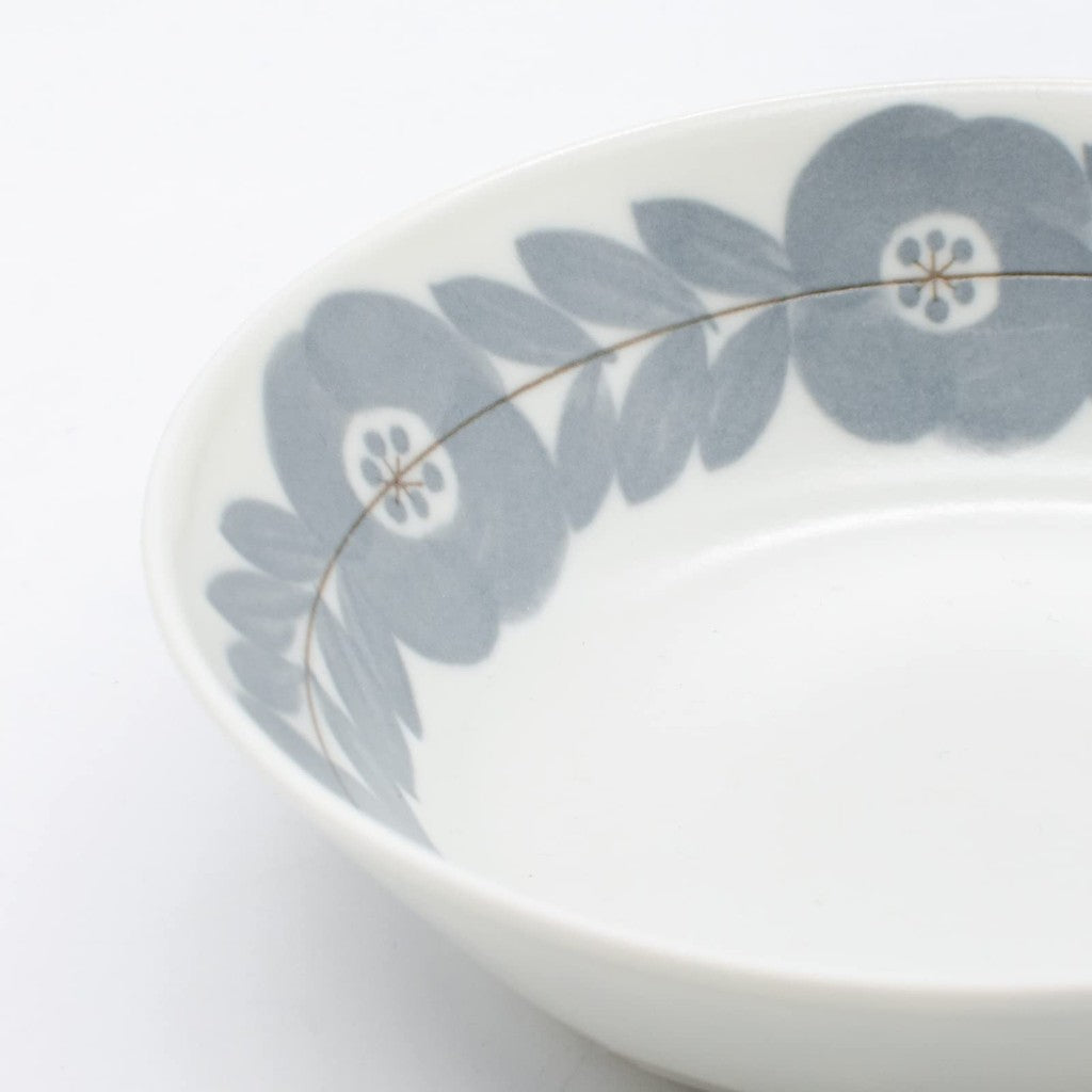 "Aito Blossom Collection - Lightweight Japanese Tableware, Navy Bowl & Grey Mug, Microwave and Dishwasher Safe"