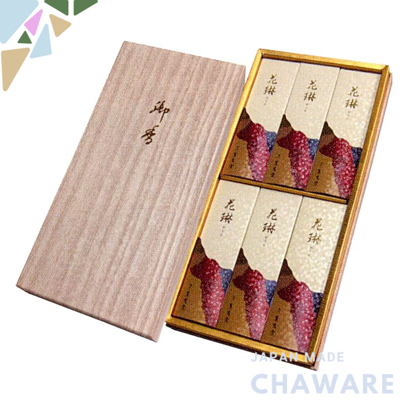 KaunJudo Incense Florals, Boxed in Traditional Japanese Paper, Short Size 6 Pieces #5002