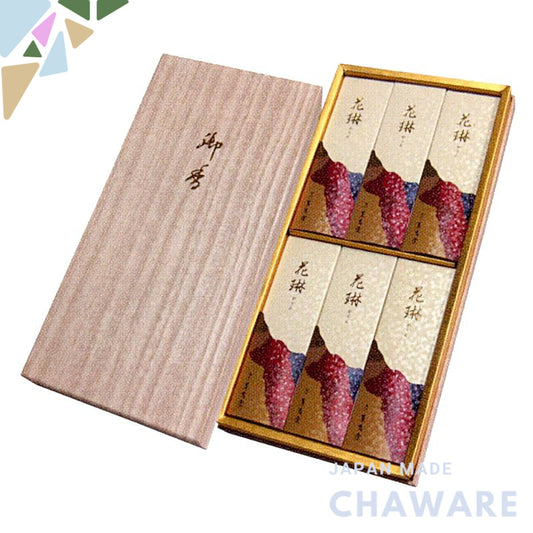 KaunJudo Incense Florals, Boxed in Traditional Japanese Paper, Short Size 6 Pieces #5002