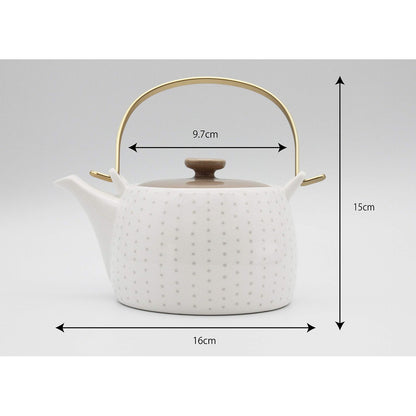 [Dolce duo] Teapot Set with Cups Teapot, yunomi (Japanese teacup), cups, and strainer included Tea Set Gift Set Ceramic Birthday Gift PD-1501