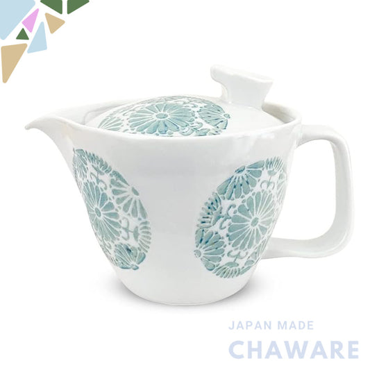 J-kitchens Kunzan kiln teapot, small size, Hasami ware, made in Japan, 240ml, suitable for 1 to 2 persons, with tea stra