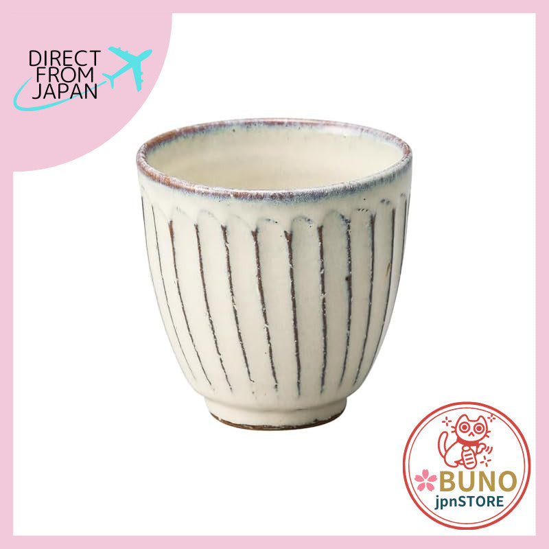 【made in japan】
Marui Seito Shigaraki Yaki Hechimon Yunomi Cup Porcelain White Glaze Carving Diameter approximately 8.5 