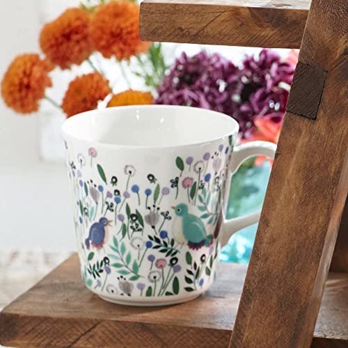 NARUMI Mug Anna Emilia 340cc Good luck Floral Pattern Cute Large Size Gift Microwave Safe Dishwasher Safe with Gift Box 51948-2923P