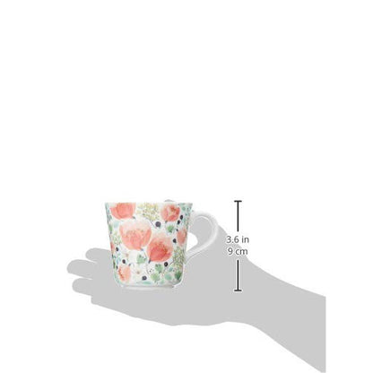 NARUMI Mug Anna Emilia 340cc Thank You Flower Pattern Cute Large Mother's Day Gift Microwave Safe Dishwasher Safe Gift Box Included 51942-2923P