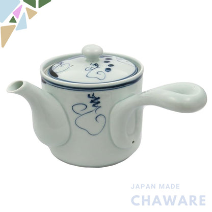 Hasami Ware Issei Pottery Lightweight Fuwari Chidori Lightweight Teapot Pot Larger Size Grape Design Approximately 18cm 