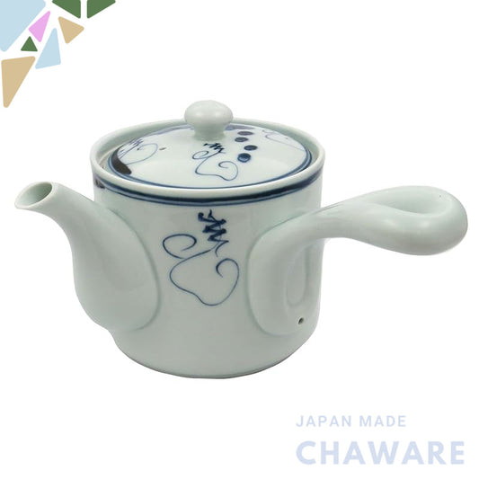Hasami Ware Issei Pottery Lightweight Fuwari Chidori Lightweight Teapot Pot Larger Size Grape Design Approximately 18cm 