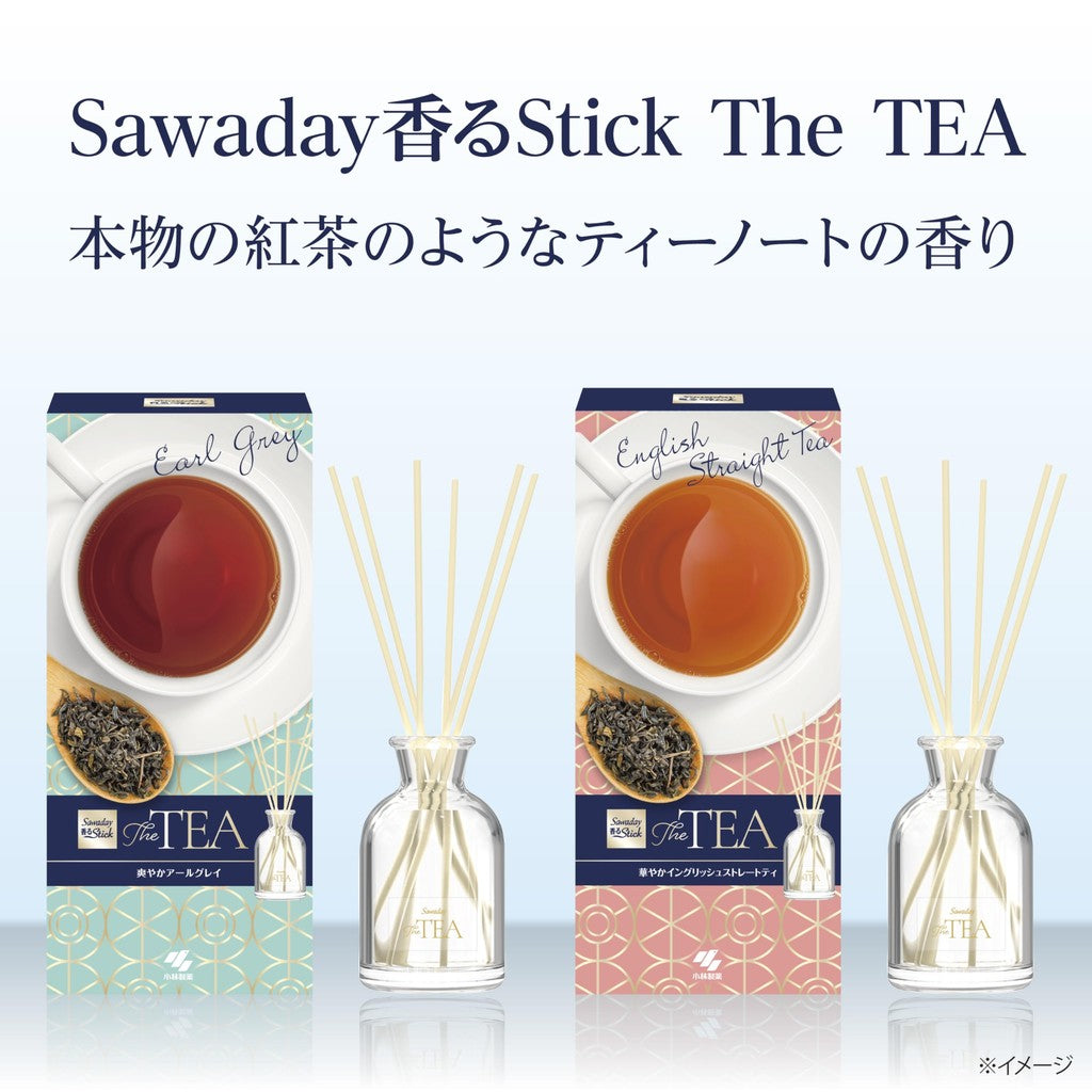 Sawasdee Scented Stick [Bulk Purchase] [Tea Scent Room Air Freshener] The TEA Refreshing Earl Grey Main Unit 70ml + Refill 70ml [Kobayashi Pharmaceutical] Air Freshener for Rooms [Diffuser That Shines in the Room and Entrance] Room Fragrance