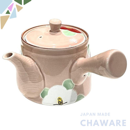 Hasami-yaki Teapot Hand-painted Yamashita Touen Glaze Camellia Flower Pattern Approximately 450ml
