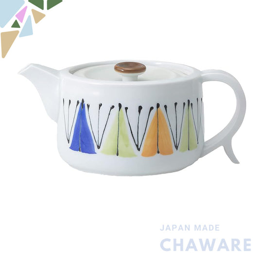 Nishikai Ceramics Hasami Pottery Pot, Capacity approximately 620ml, R Series, Leaf 24349