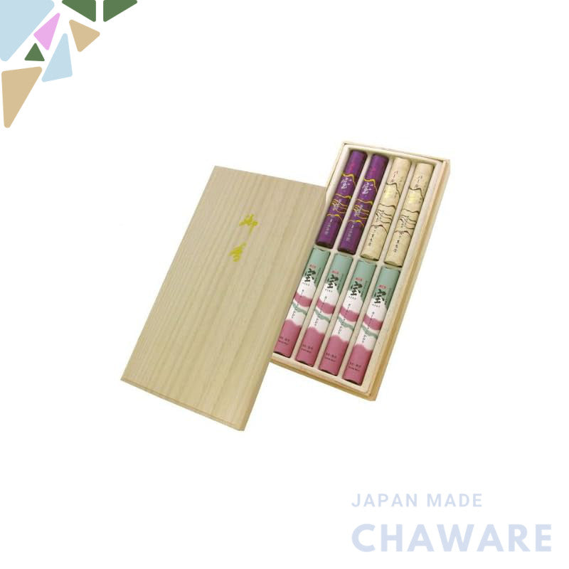 Treasure Series Kaon Judo Incense Sticks, Treasure Mild Assorted in a Short Size, 8 Pieces in a Paulownia Box #12