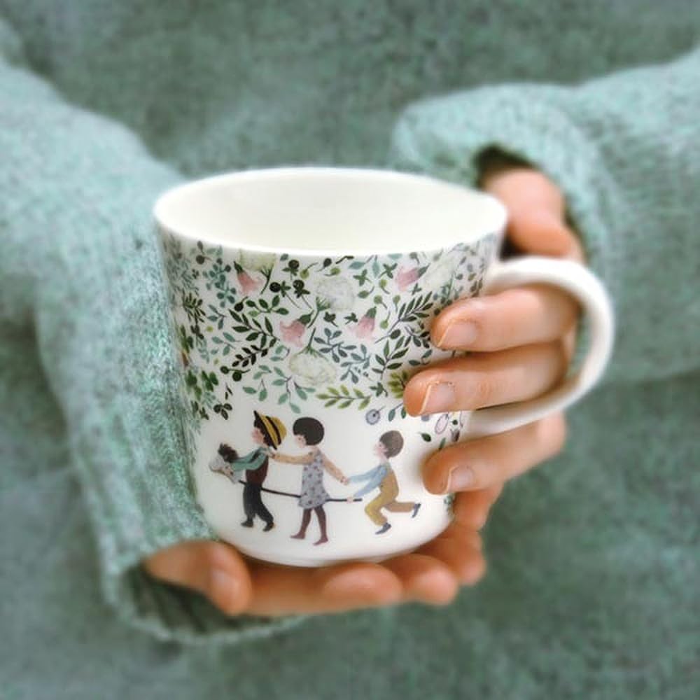 NARUMI Anna Emilia Mug 340cc - Have a nice day! Floral design, cute, larger size, perfect for Mother's Day gift, microwave safe, dishwasher safe, comes with gift box, wrapped - 51946-2923PAZ