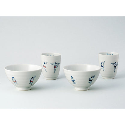 【made in japan】
World Create Ai Hanabi Arita Ware Sumo Blue Tea Cup 14264
