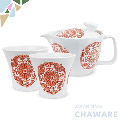 J-kitchens Kunzan Kiln Teapot Set Hasami Ware Made in Japan (Teapot Pair Yunomi Stylish Tea Set) 240cc 130cc for 1 ~ 2 p