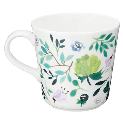 NARUMI Mug Anna Emilia Clover Garden 340cc Green Floral Clover Cute Large Microwave-safe Dishwasher-safe Gift Box Included 51854-2923P