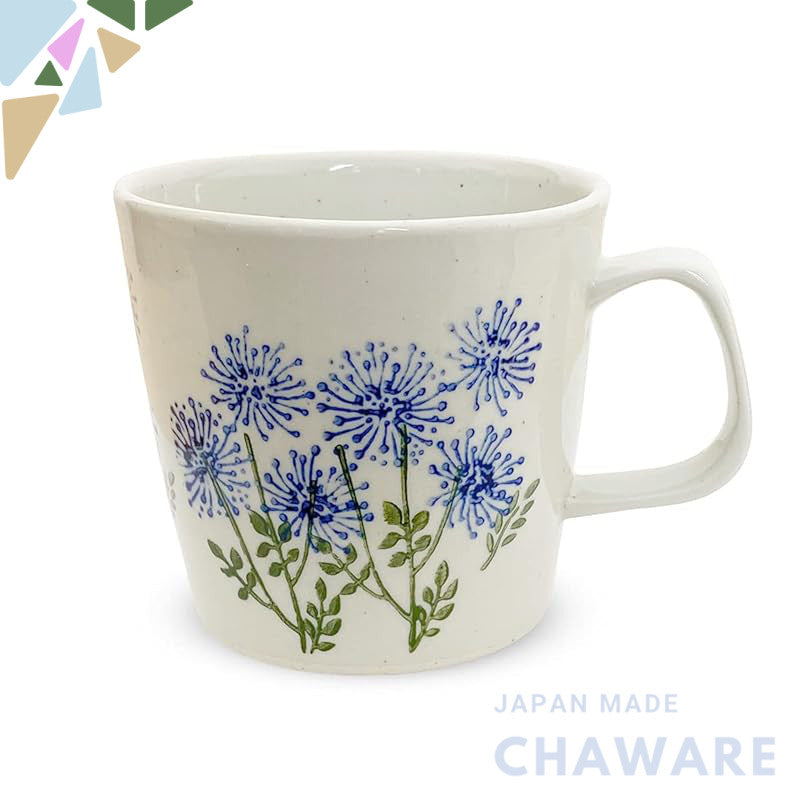 J-kitchens Kunzan-gama Mug Cup 270cc Hasami Ware Made in Japan Wildflower Blue