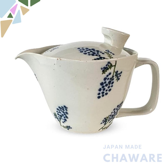 J-kitchens Teapot with Infuser - Hasami Ware, Made in Japan, 240ml Large (One to Two Servings), Water-Repellent Mimosa (
