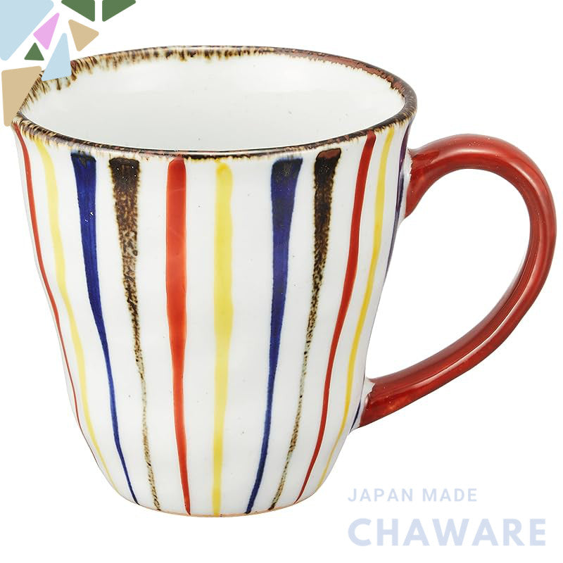 Hogdseirrs Hasami Porcelain Large Mug Cup 300ml, Colorful Jikusa Red, Shōhō Kiln, Made in Japan, 372957