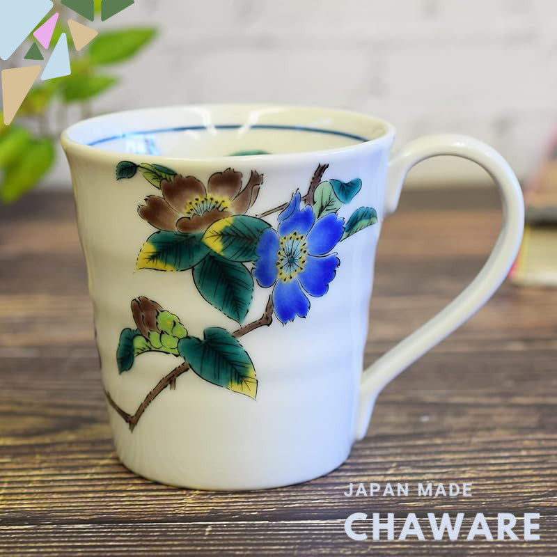 Stylish Mug Tableware Kutani Porcelain Mug Camellia Ceramic High-Quality Brand Made in Japan