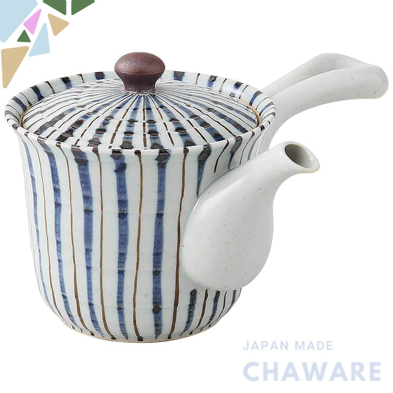 Hasami Ware Isseido Teapot Lightweight (with Super Mesh Strainer) Large 460ml, Two-tone Rusty Jikusa Blue 287947