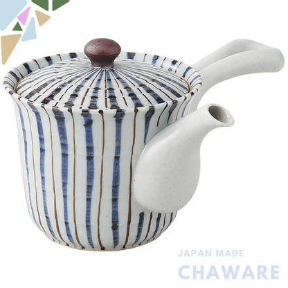 Hasami Ware Isseido Teapot Lightweight (with Super Mesh Strainer) Large 460ml, Two-tone Rusty Jikusa Blue 287947