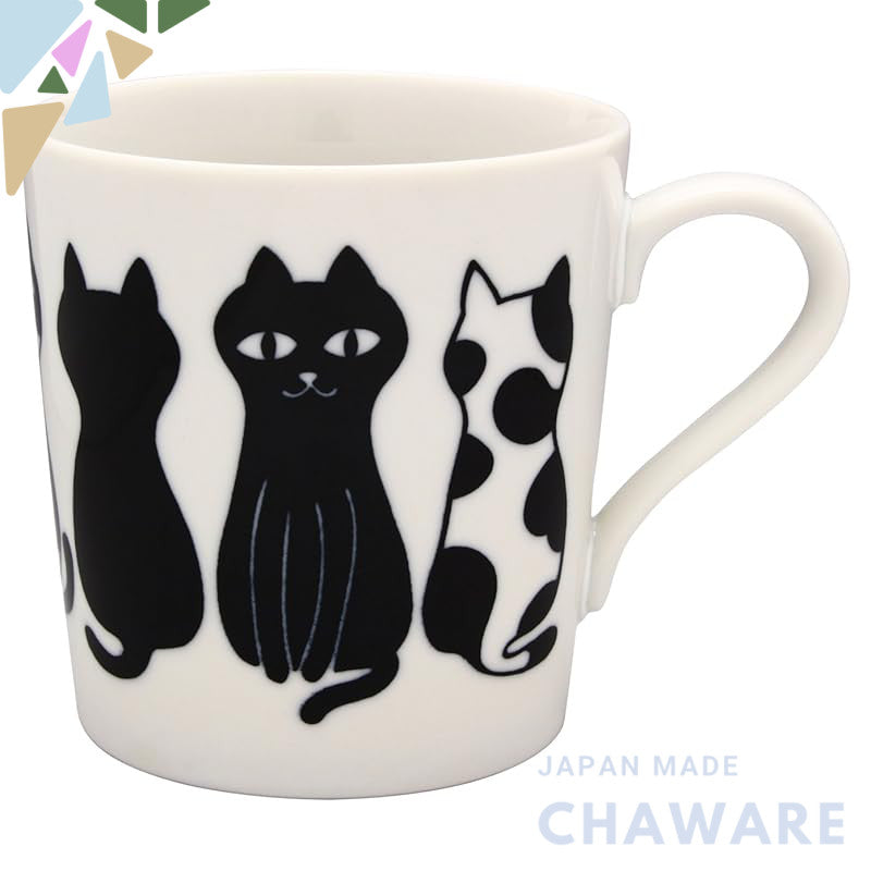 Mino Ware Cat Design Mug - 300ml, Microwave and Dishwasher Safe